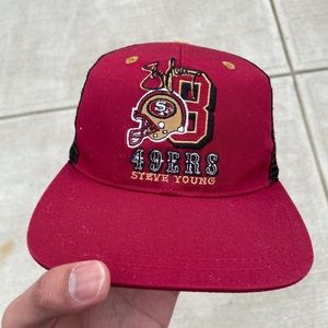 Rare Vintage San Francisco 49ers Steve Young Pro Signature Strap-back Hat